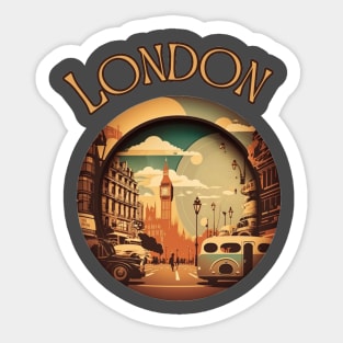 London Uk Retro Vintage Abstract Collage Sticker